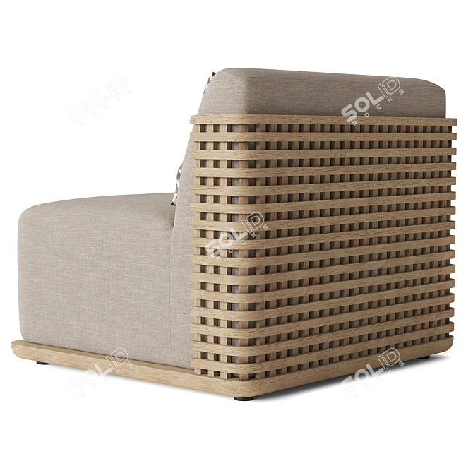 Restoration Hardware Teak Lounge Chair 3D model image 4
