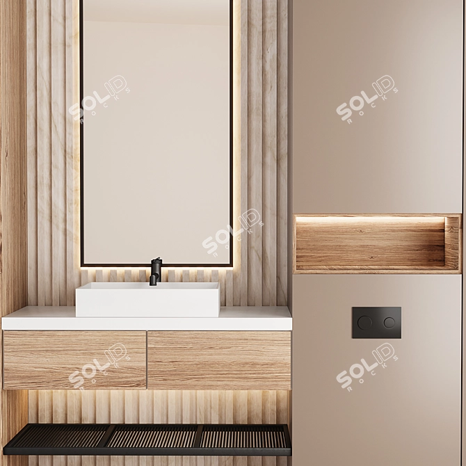 Modern Bathroom Furniture Set 02 3D model image 2