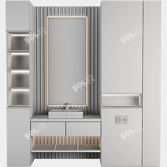 Modern Bathroom Furniture Set 02 3D model image 5