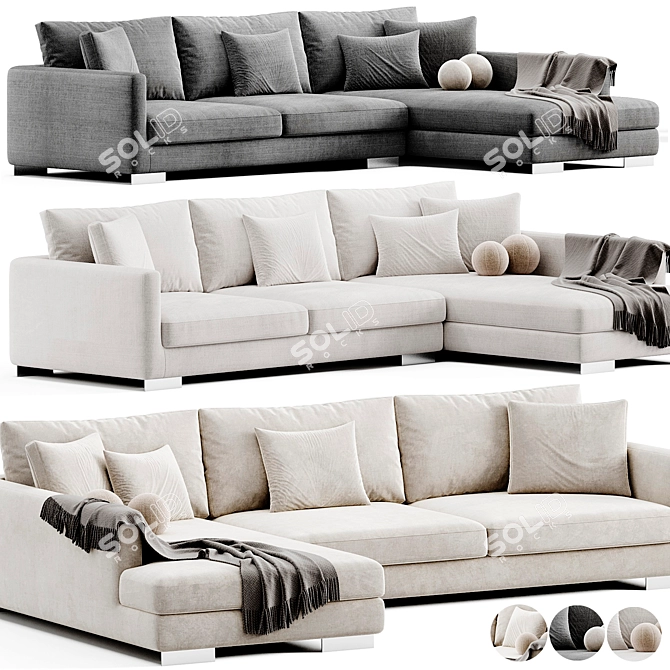 Flexform Magnum Sectional Sofa 3D model image 3