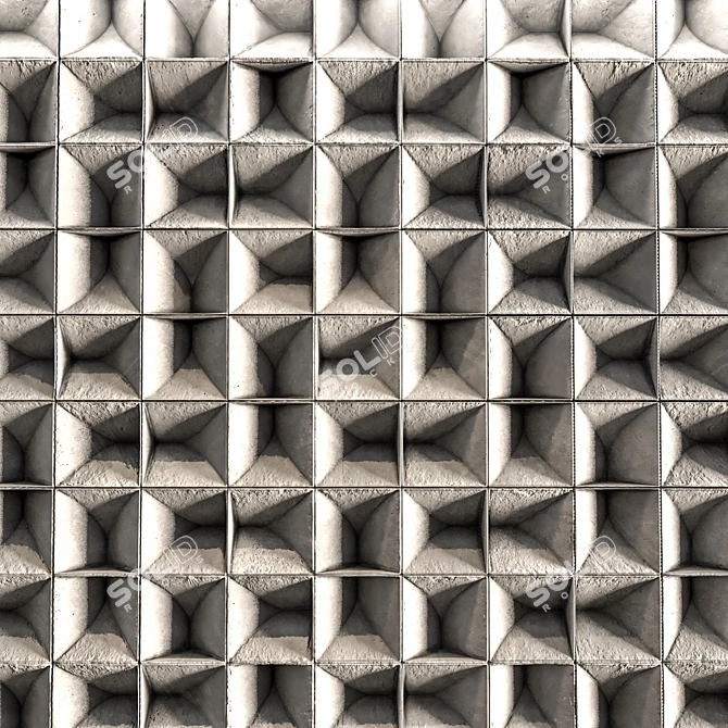 3D Concrete Wall Panel Collection 3D model image 2