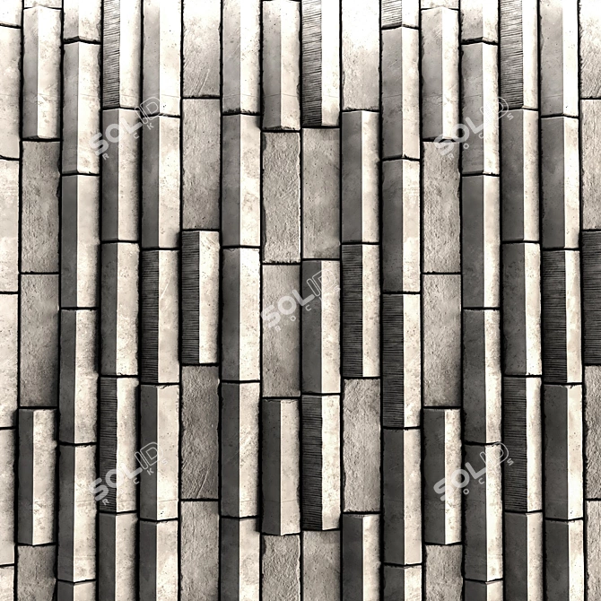 3D Concrete Wall Panel Collection 3D model image 3