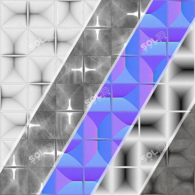 3D Concrete Wall Panel Collection 3D model image 6