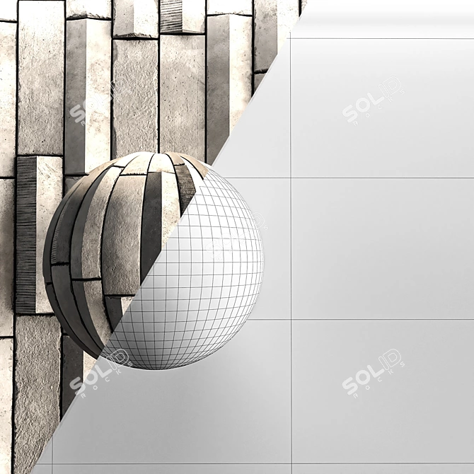 3D Concrete Wall Panel Collection 3D model image 7