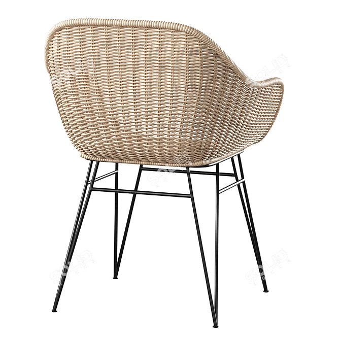 Synthetic Rattan Chart Outdoor Chair 3D model image 3