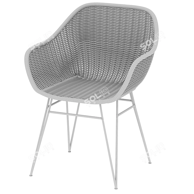 Synthetic Rattan Chart Outdoor Chair 3D model image 5