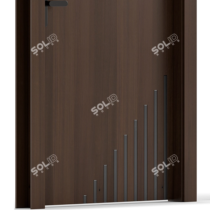 Wood and Metal Interior Doors 3D model image 1