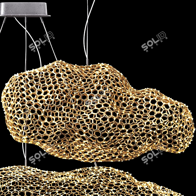 LED Cloud Chandelier: 3D Model Collection 3D model image 4