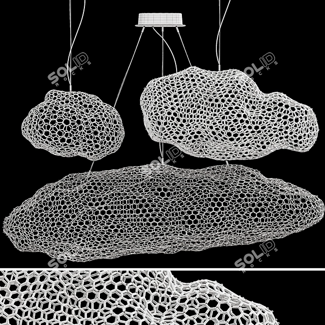 LED Cloud Chandelier: 3D Model Collection 3D model image 7