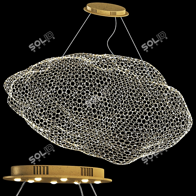 LED Cloud Chandelier: 3D Model Collection 3D model image 14