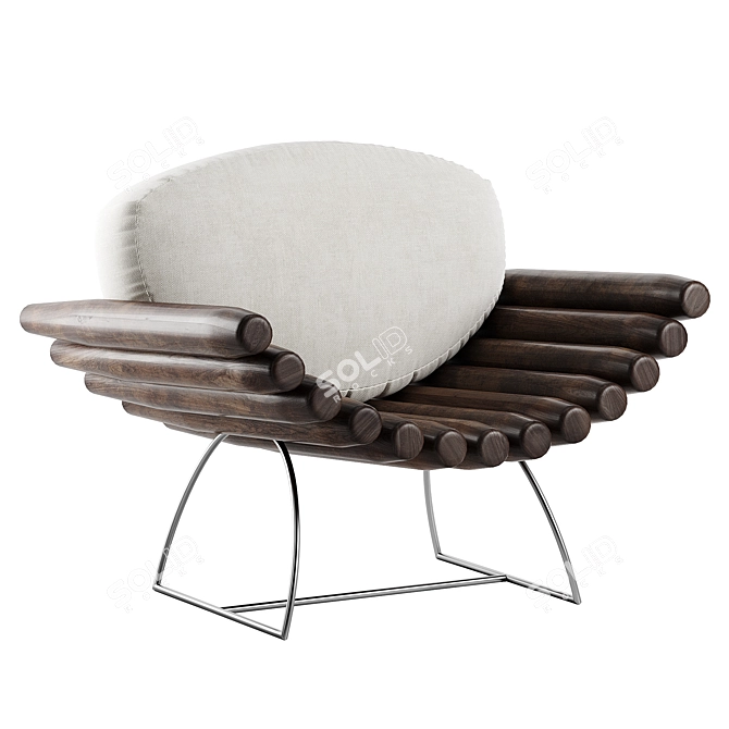 Modern Brazilian Designer Cuba Armchair 3D model image 1