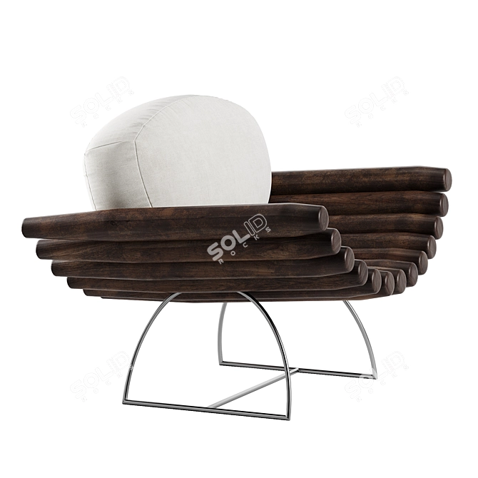 Modern Brazilian Designer Cuba Armchair 3D model image 4