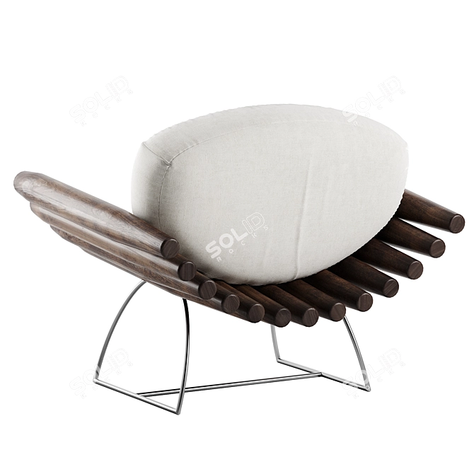 Modern Brazilian Designer Cuba Armchair 3D model image 5
