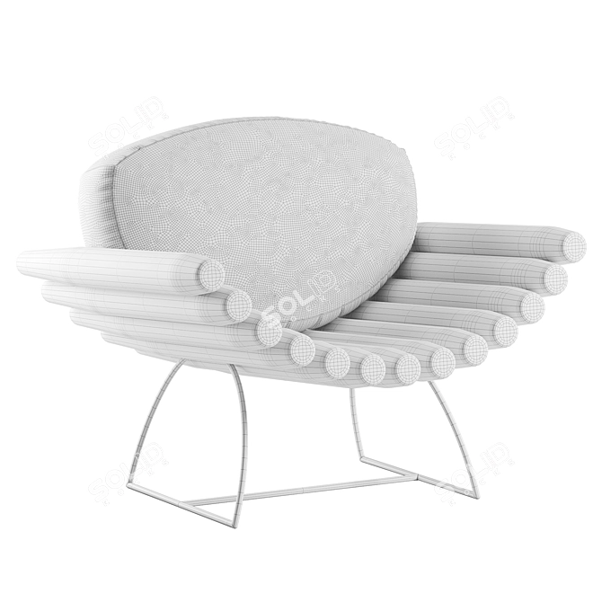 Modern Brazilian Designer Cuba Armchair 3D model image 7