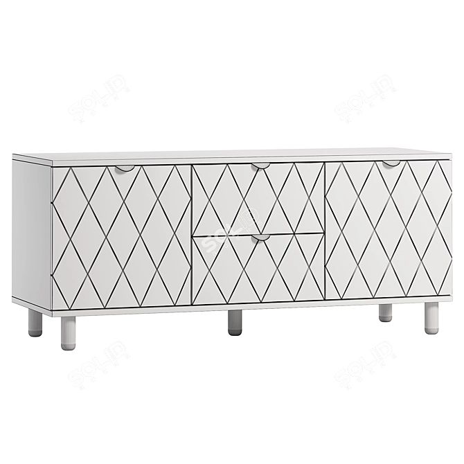 Luxury Diamond TV Stand 3D model image 2