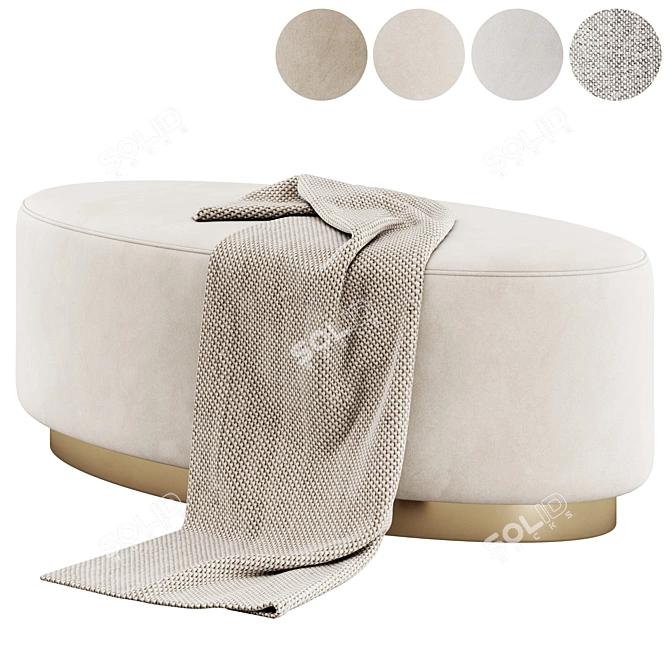 Modern Dove Grey Footstool 3D model image 1