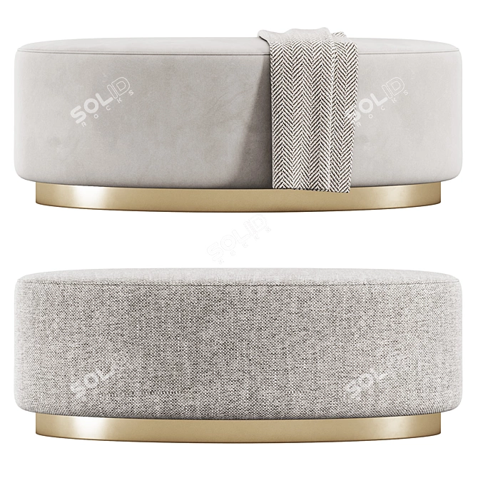 Modern Dove Grey Footstool 3D model image 3