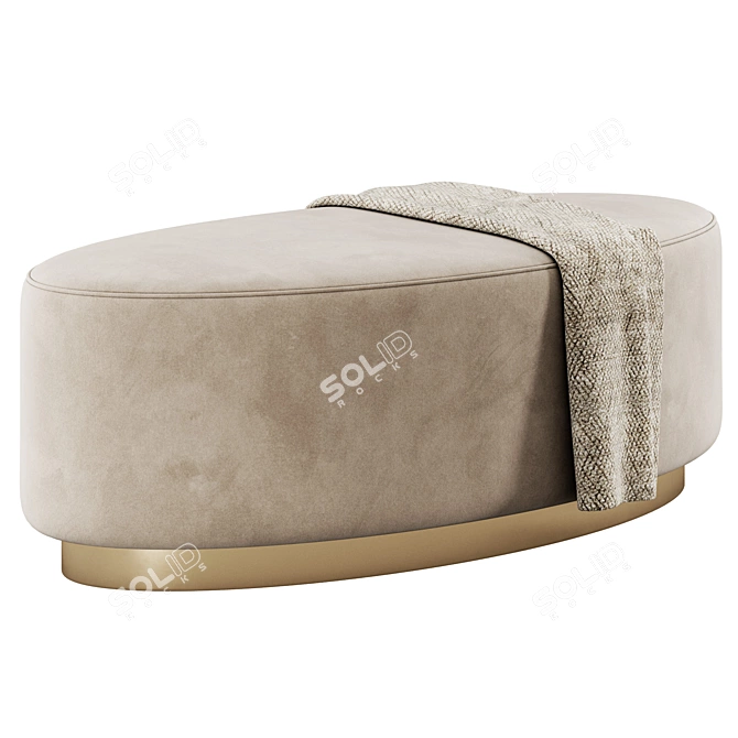 Modern Dove Grey Footstool 3D model image 4