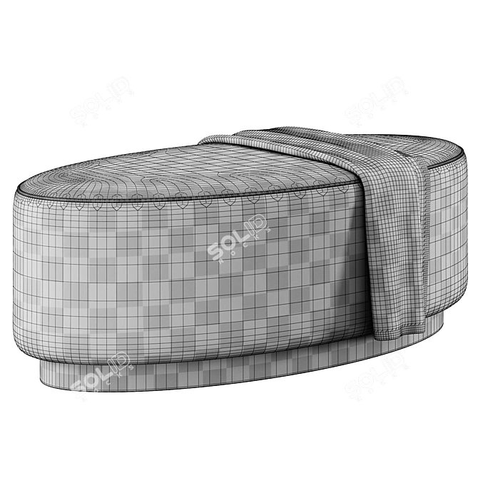 Modern Dove Grey Footstool 3D model image 5