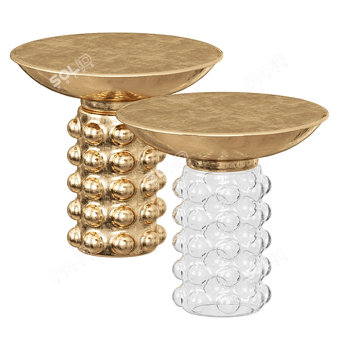 Elegant Bubble Glass Coffee Table 3D model image 1