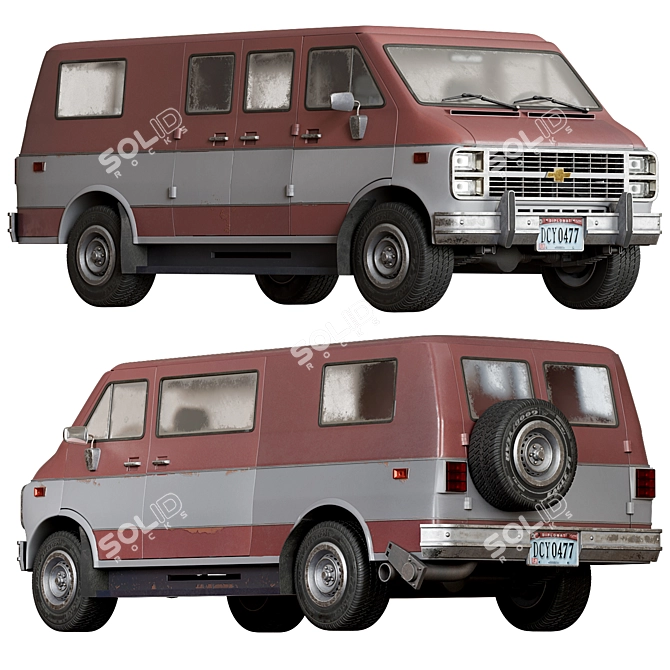  Classic 1978 Chevrolet Van Shell 3D model image 1