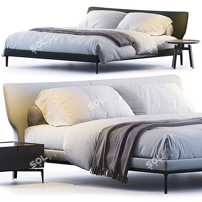 Alivar Maya Bed 3D model image 1