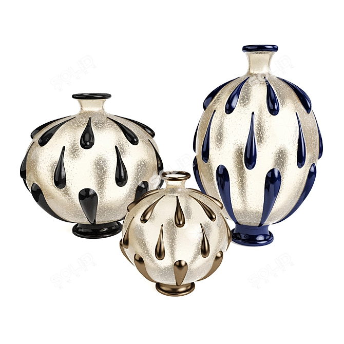 Elegant Primavera Glass Vases in Various Sizes 3D model image 1