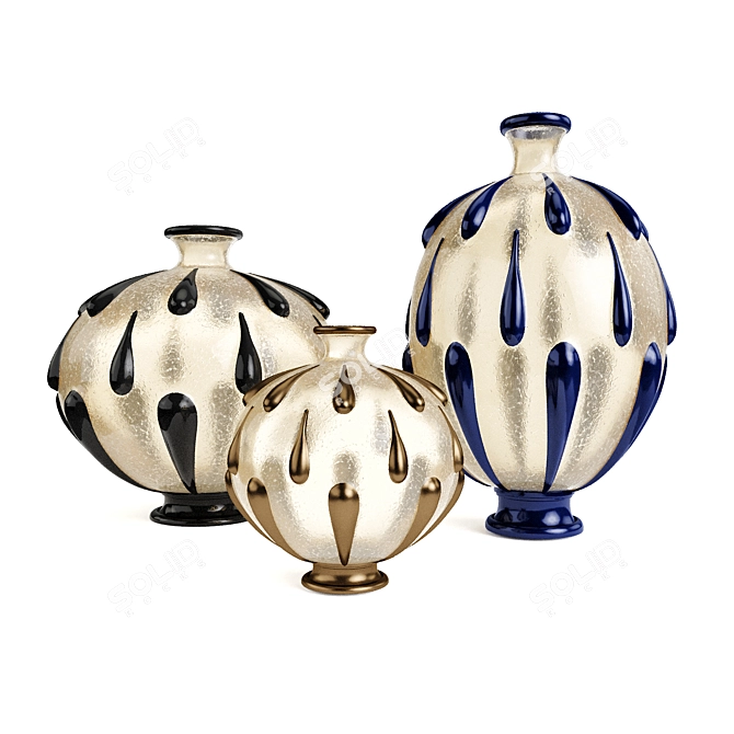 Elegant Primavera Glass Vases in Various Sizes 3D model image 3