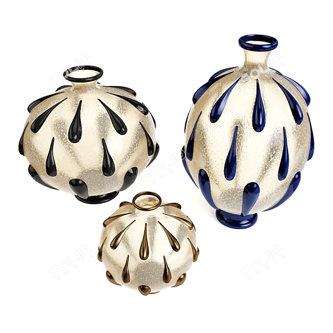 Elegant Primavera Glass Vases in Various Sizes 3D model image 5