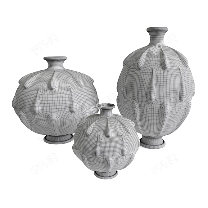 Elegant Primavera Glass Vases in Various Sizes 3D model image 7