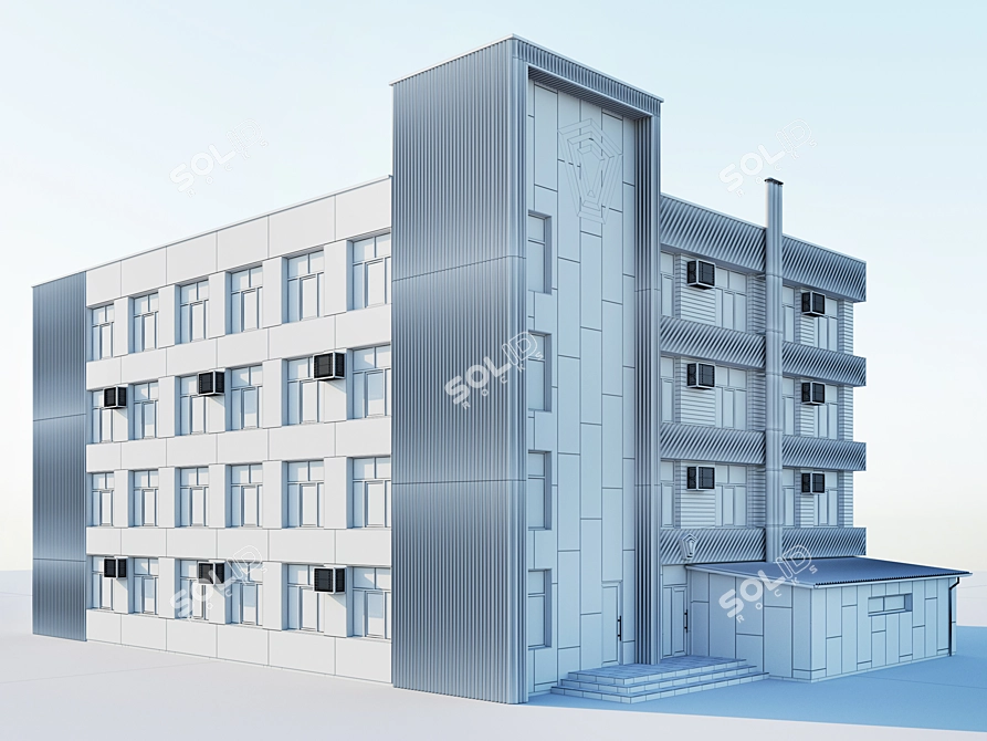 Industrial Building 3D Model Kit 3D model image 6