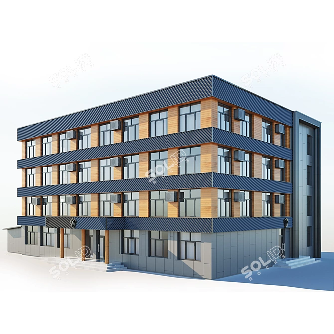 Industrial Building 3D Model Kit 3D model image 8