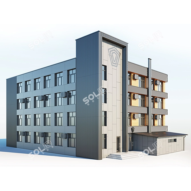 Industrial Building 3D Model Kit 3D model image 10