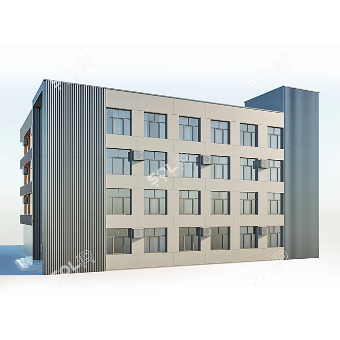 Industrial Building 3D Model Kit 3D model image 14