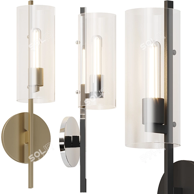 Vintage Elegance Wall Sconce Fixture 3D model image 1