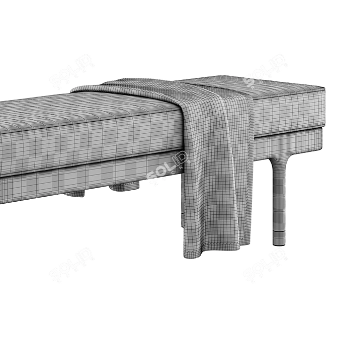 Minimalist Walnut Bench Design 3D model image 5