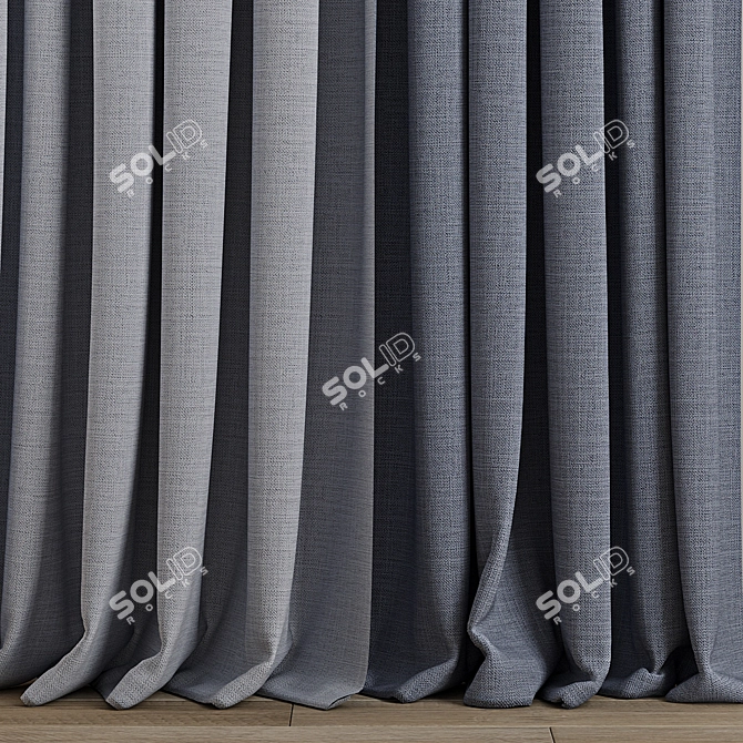 Wind Blowing Effect Curtain 3D 3D model image 2