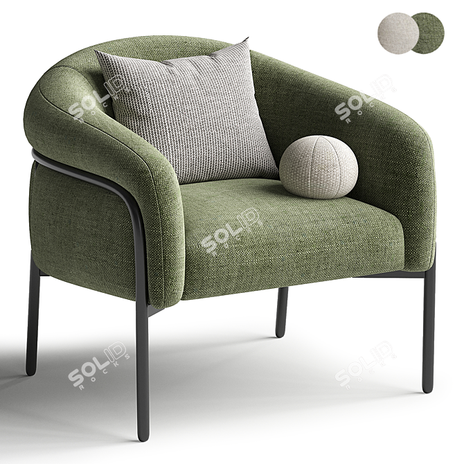 Modern Chic Belly Armchair 3D model image 1