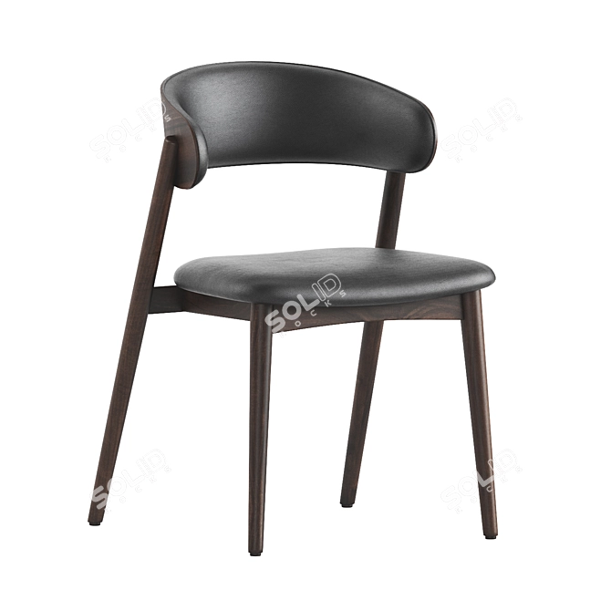 Siena Chair: Luxe Leather Velvet 3D model image 2