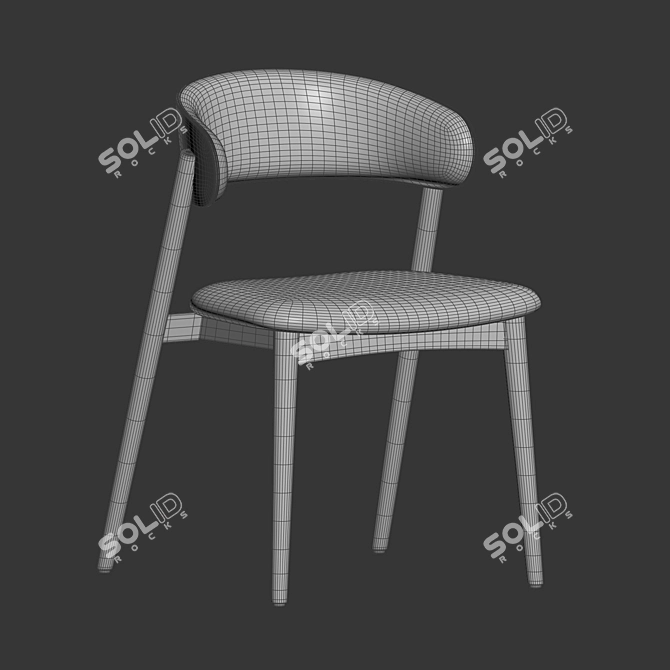 Siena Chair: Luxe Leather Velvet 3D model image 5