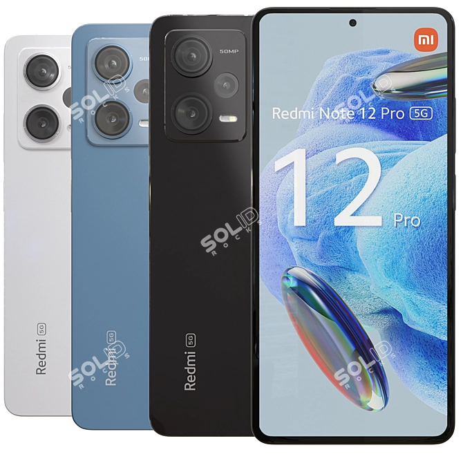 Detailed Redmi Note 12 Pro 5G 3D model image 1