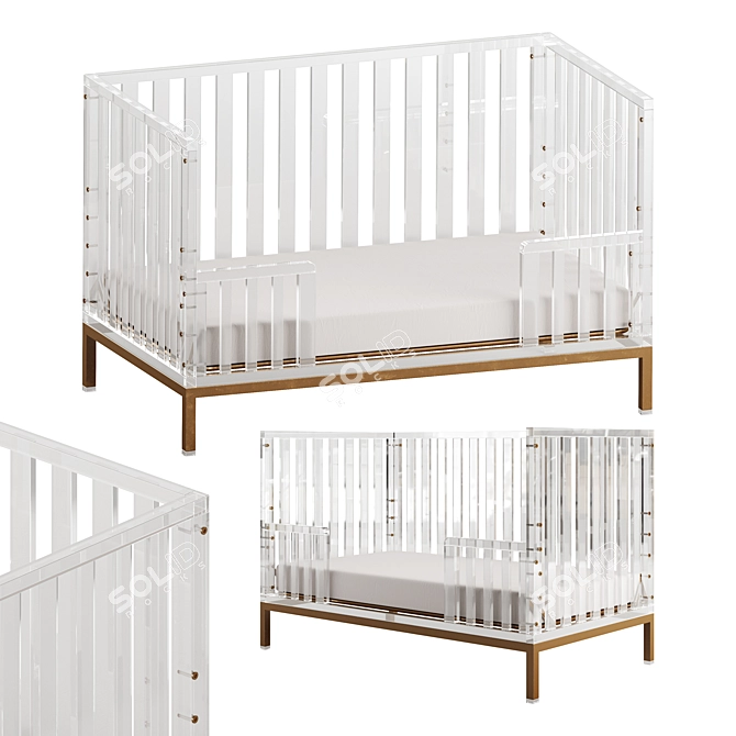 Luma Crib: Modern Nursery Elegance 3D model image 1