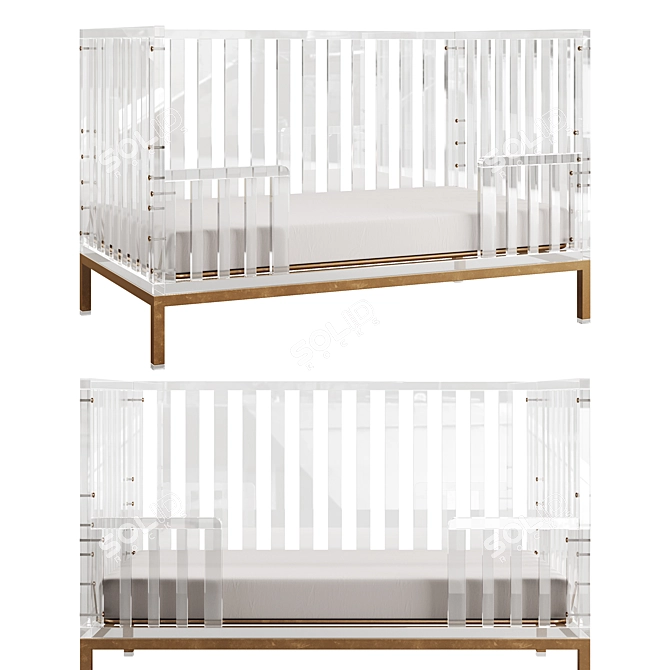 Luma Crib: Modern Nursery Elegance 3D model image 2