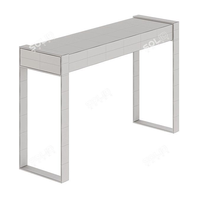 Solid Oak Console Table 3D model image 3