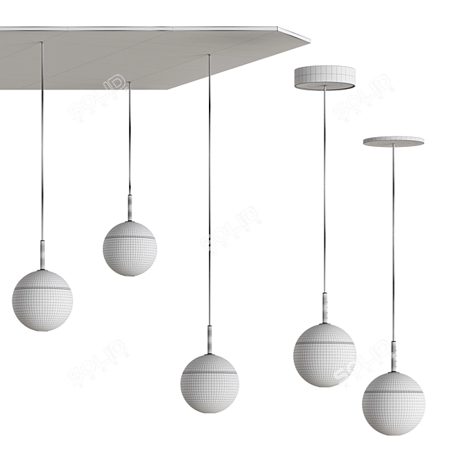 Sleek Snooker Canopy Light 3D model image 4