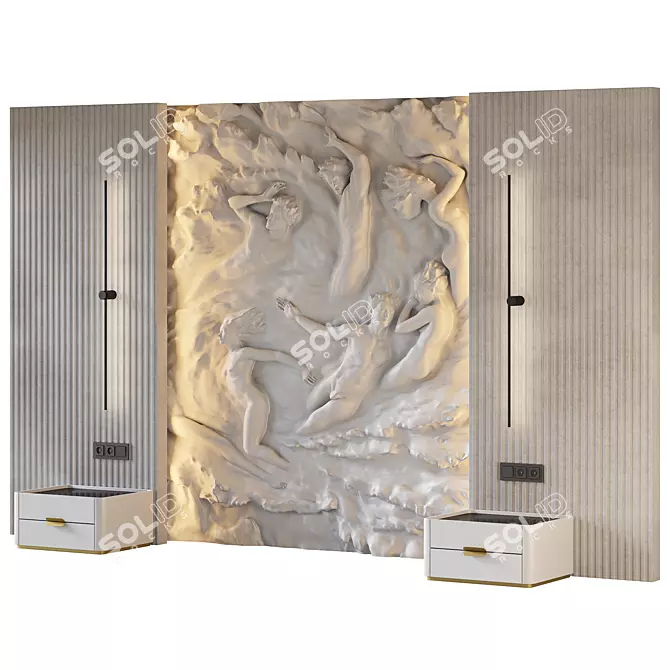 Dreamscape 3D Headboard Panel Mix 3D model image 2