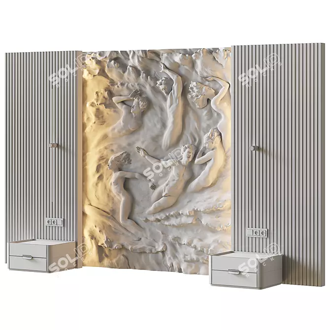 Dreamscape 3D Headboard Panel Mix 3D model image 3