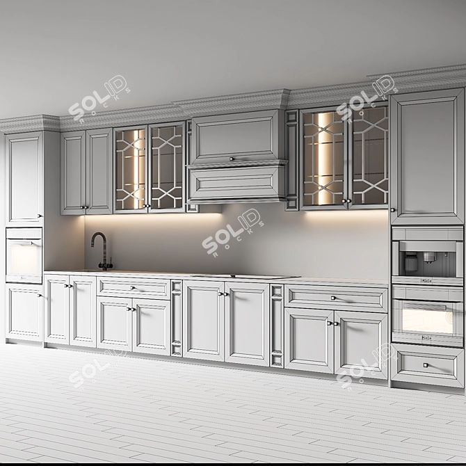 Modern Kitchen 3D Model 3D model image 8