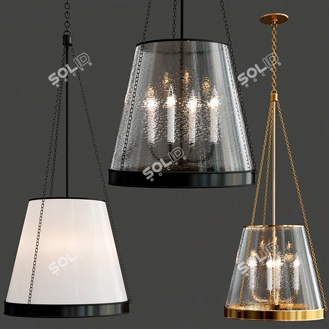 Elegant Reese Pendant Light 3D model image 2