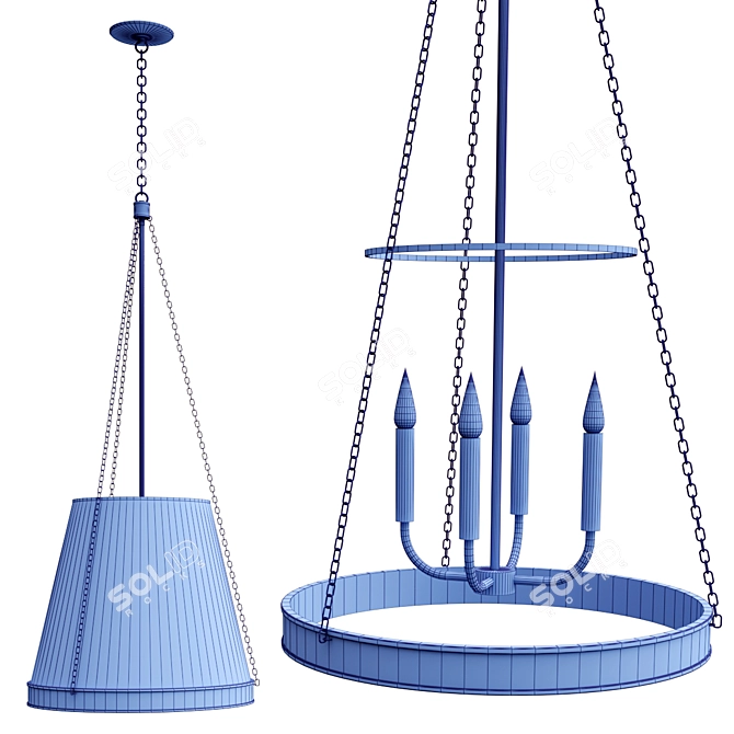 Elegant Reese Pendant Light 3D model image 3